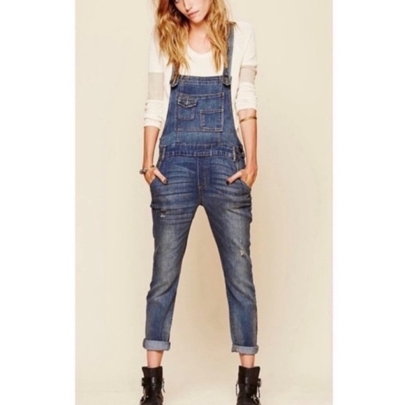 Free People Dark Blue Women's Jeans Overalls - Picture 14 of 16